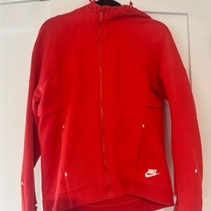 Nike tech Red Zip-Up Hoodie